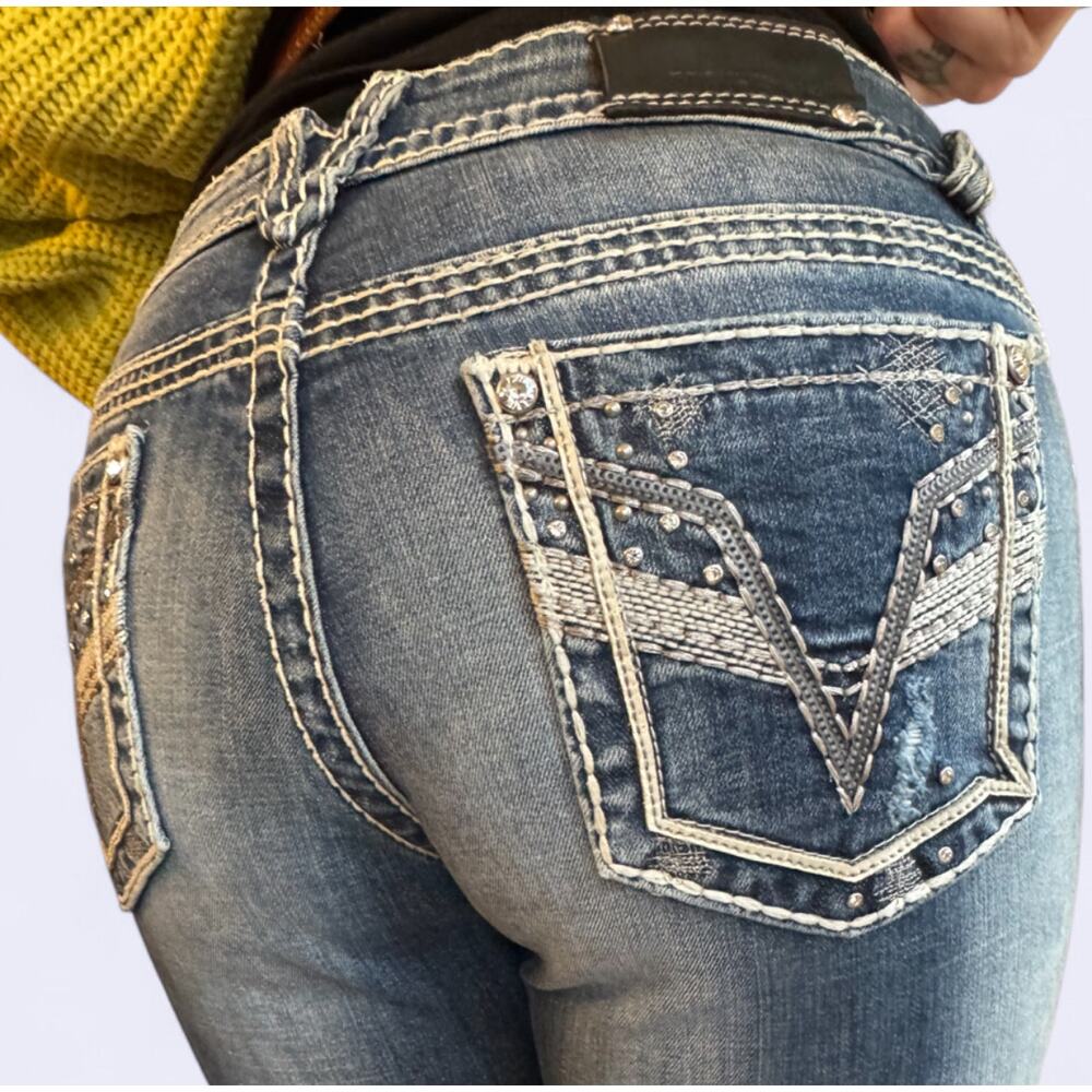 Vintage Y2K vigoss Low rise sandblast stretch pocket details flattering jeans